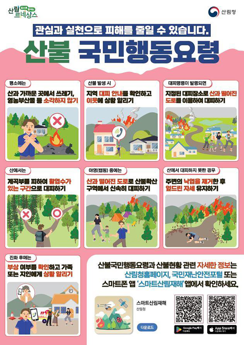 산불 국민행동요령. (인포그래픽=행정안전부)