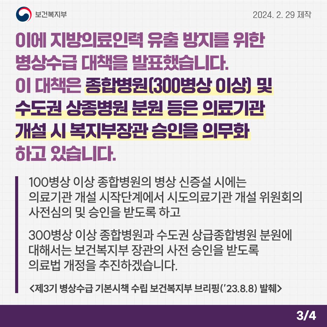 의사 확충은 대형병원의 수도권 분원 개원과 관련이 없습니다