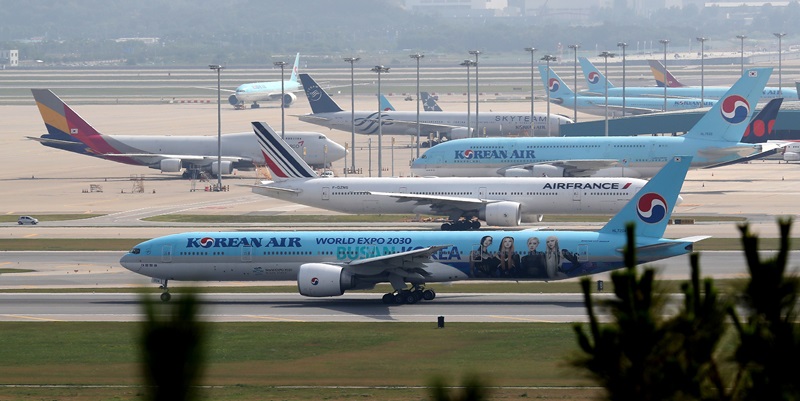 인천국제공항 전망대에서 바라본 계류장.(ⓒ뉴스1, 무단 전재-재배포 금지)