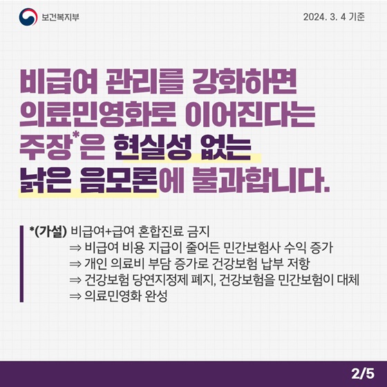 일부 혼합진료 금지가 의료민영화의 포석? “의료 남용을 막기 위한 개선책입니다”
