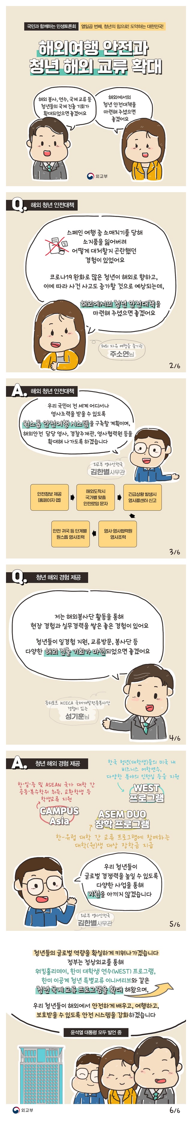해외여행 안전과 청년 해외 교류 확대