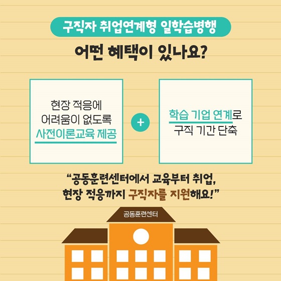 어서와~ 청년구직자! 일학습병행은 처음이지?