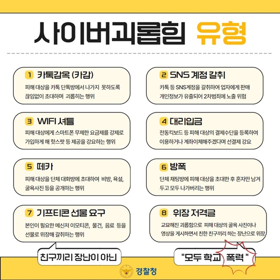 사이버 학교폭력 OUT! 등교하고 싶은 학교 만들기!