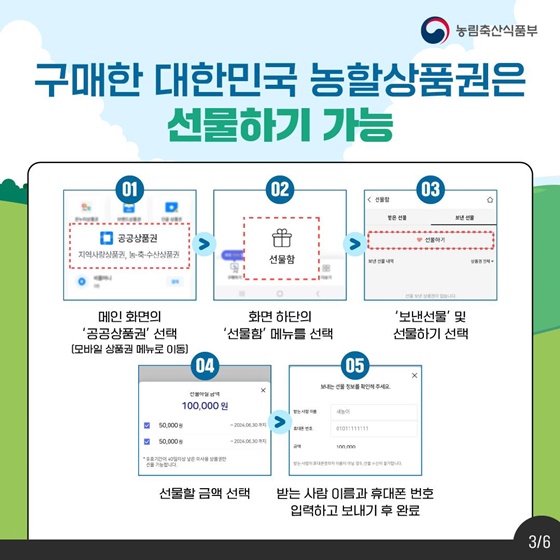 소비자 물가부담 완화 대한민국 농할상품권 구매하는 방법