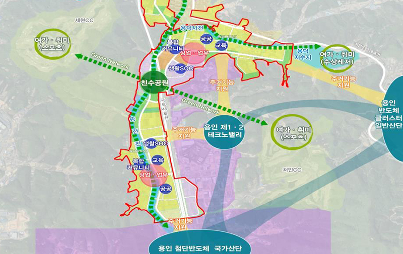 직·주·락 하이테크신도시 개발 구상(지구계획 수립시 확정 예정)  (자세한 내용은 본문에 설명있음)