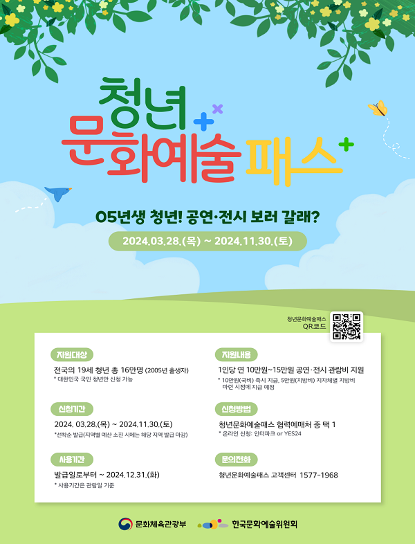 청년 문화예술패스 홍보 포스터(출처=문화체육관광부)