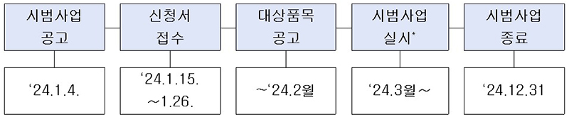 의약품 e-라벨 시점사업 주요 일정(시범사업 시작은 업체별 준비기간을 토대로 조정 가능)  (자세한 내용은 본문에 포함)