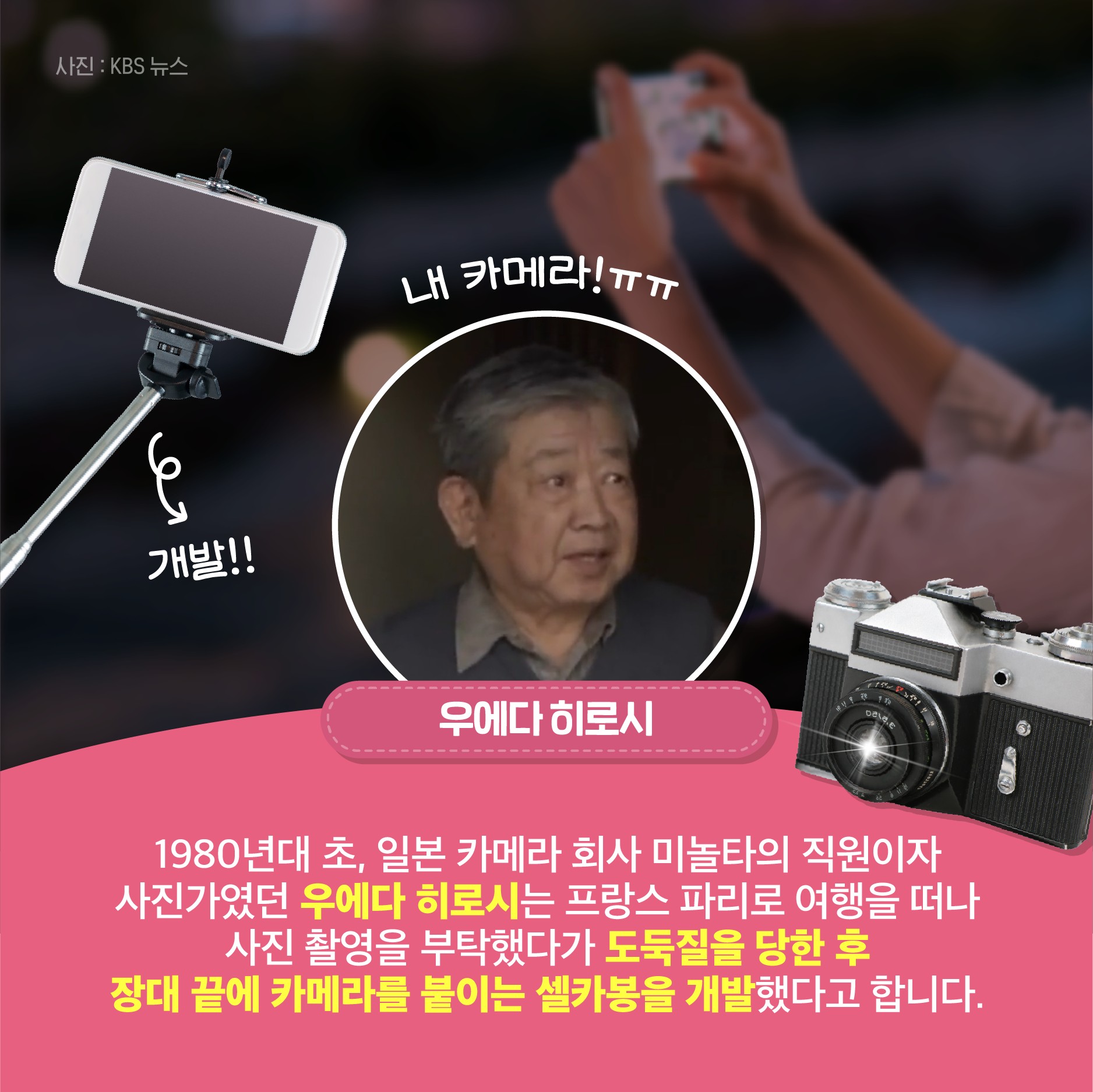 특허 아이템을 소개합니다! 벚꽃놀이 필수템 셀카봉의 유래