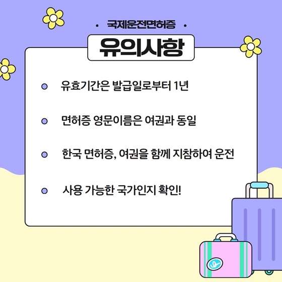 해외여행 떠날 땐, 국제운전면허증 필수!