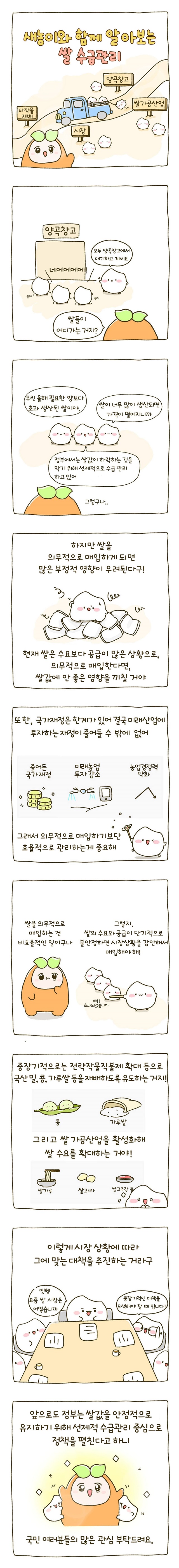 새농이와 함께 알아보는 쌀 수급관리