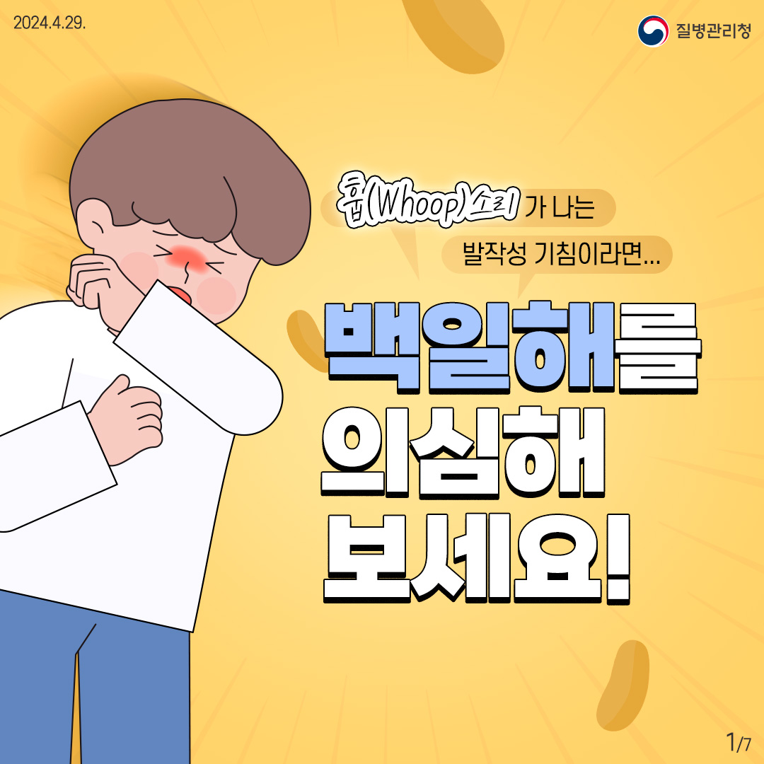 (Whoop) 소리 나는 발작성 기침 백일해를 의심해 보세요!