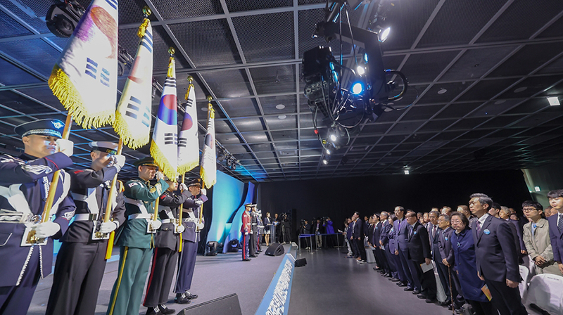 지난 11일 서울시 서대문구 국립대한민국임시정부기념관에서 열린 제105주년 대한민국임시정부수립 기념식이 개최됐다. (사진=국가보훈부)