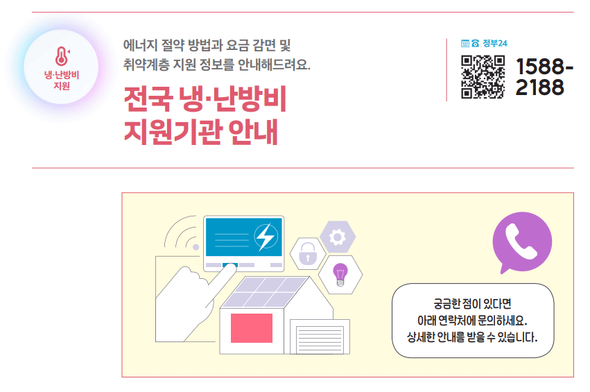 전국 냉·난방비 지원기관 안내 하단내용 참조