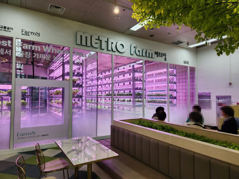메트로팜 상도점에는 팜카페가 있어서 사람들이 모여 식음료를 즐길 수 있다.