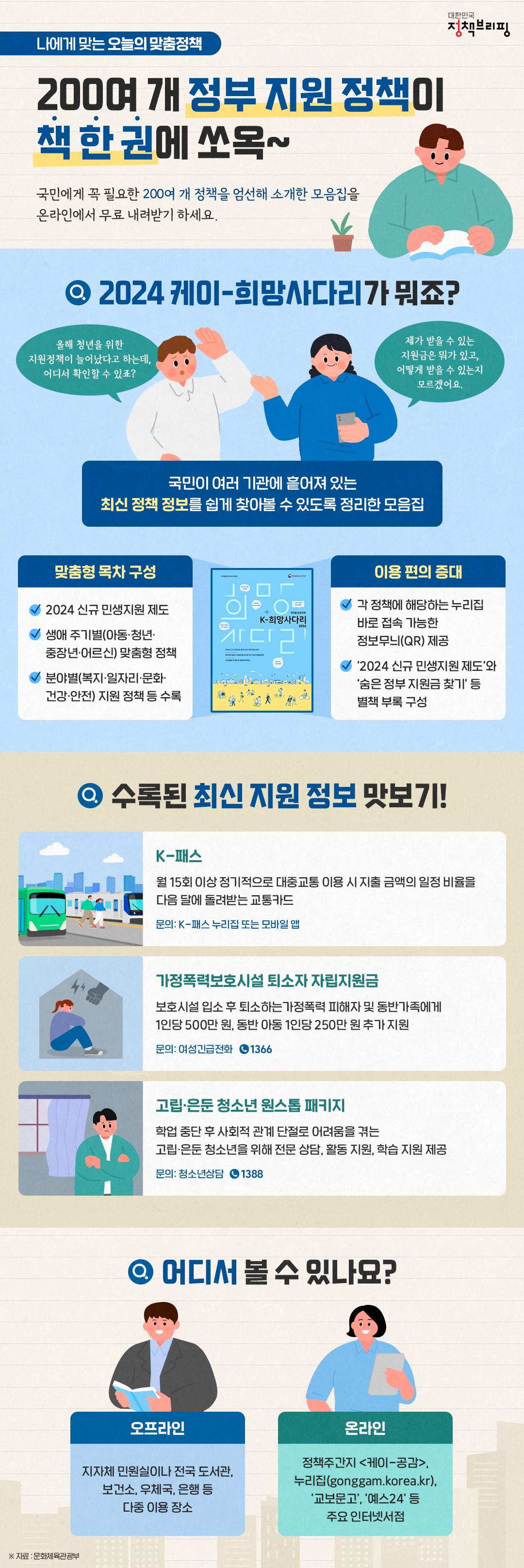 [오늘의 맞춤정책] 200여 개 정부 지원 정책이 책 한 권에 쏘옥~ 하단내용 참조