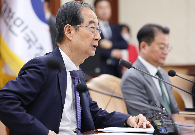 한덕수 국무총리가 2일 서울 종로구 정부서울청사에서 열린 국정현안관계장관회의에서 모두발언을 하고 있다. (ⓒ뉴스1, 무단 전재-재배포 금지)