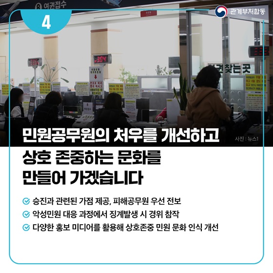 악성민원 방지 및 민원공무원 보호 강화를 위한 범정부 종합 대책