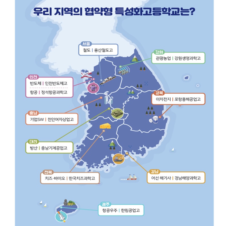 지역별 협약형 특성화고등학교. (인포그래픽=교육부)