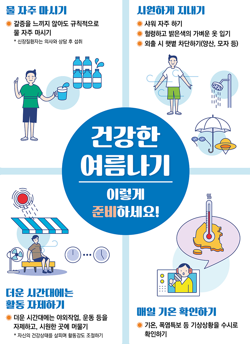 건강한 여름나기 포스터  (자세한 내용은 본문에 설명 있음)