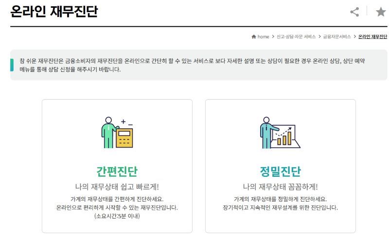 금융자문서비스 온라인 재무상담, 간편 및 정밀 진단가능(출처=파인).