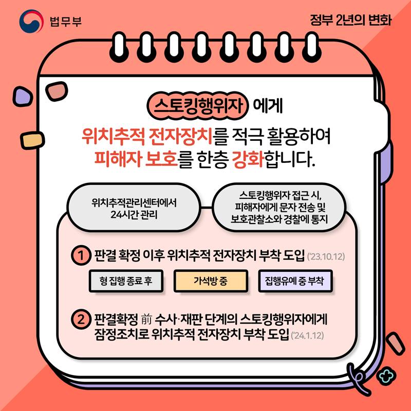 [정부 출범 2주년] ② 스토킹 대응 법제 강화, 엄정 대응 및 피해자 보호 강화