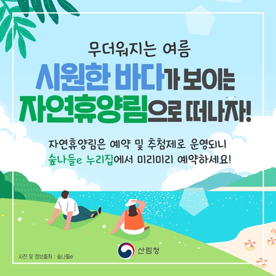 바다가 보이는 자연휴양림에서 즐기는 초록초록 초여름!