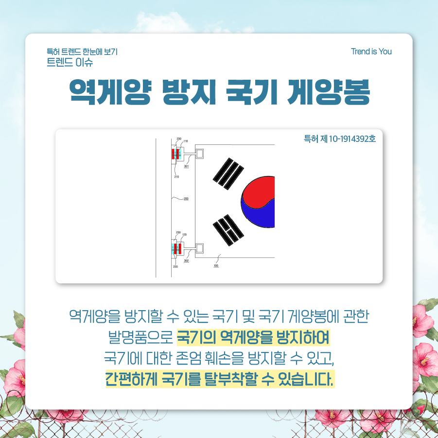 현충일을 맞아 태극기 게양 관련 특허
