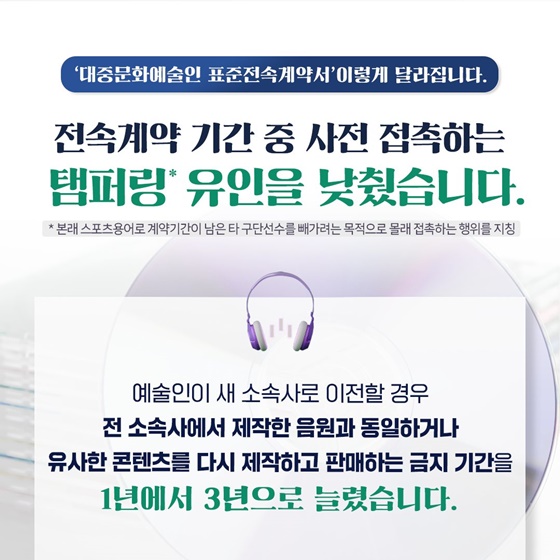 대중문화 분야 새로운 표준계약서 마련!
