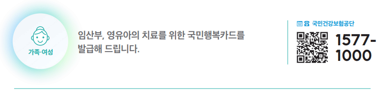 건강보험 임신·출산 진료비 지원 국민행복카드 발급 하단내용 참조