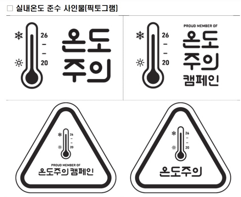 실내온도 준수 사인물.(출처=산업통상자원부 보도자료)