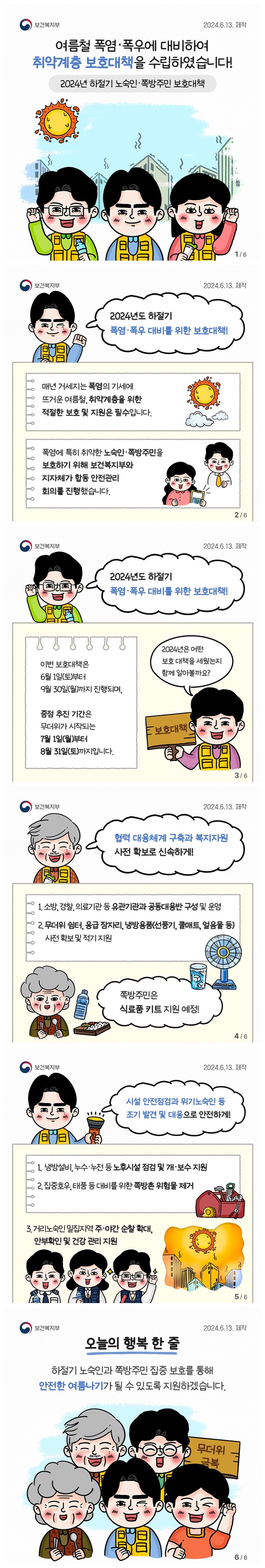 2024년 하절기 노숙인·쪽방주민 보호대책