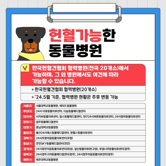 동물복지를 실천하는 반려견 헌혈