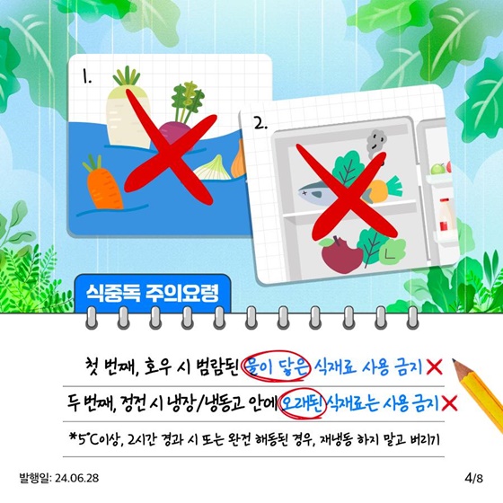 장마철 식중독 주의요령