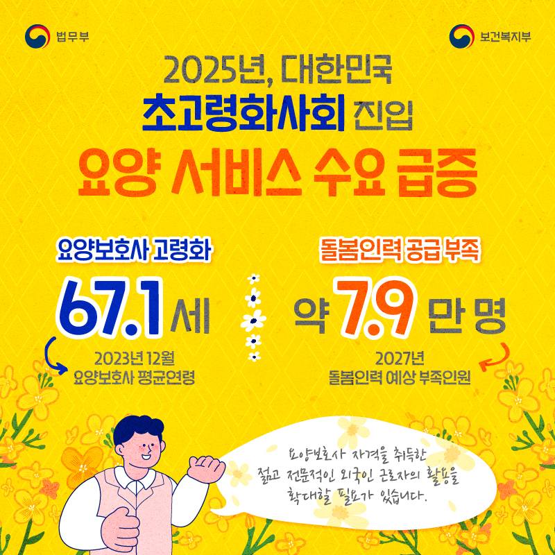 요양보호 분야 전문 외국인 근로자 활용 확대
