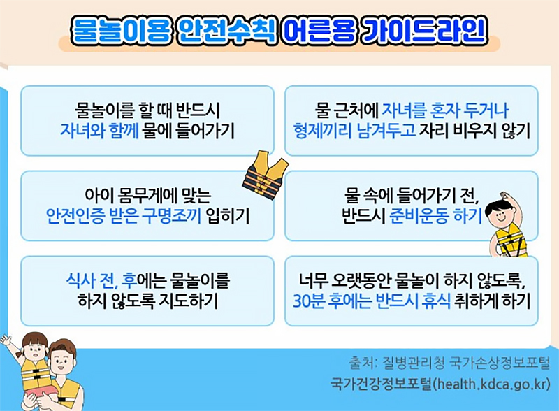 물놀이용 안전수칙 어른용 가이드라인