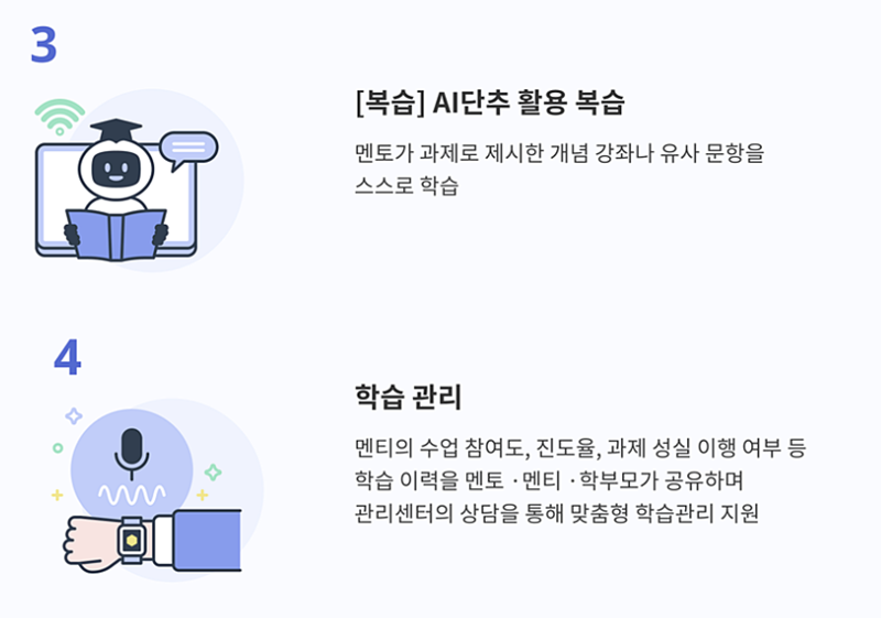 AI 단추를 활용해 복습도 철저히 할 수 있으며, 학습 관리를 체계적으로 할 수 있다는 특징이 있다. (출처: EBSi)