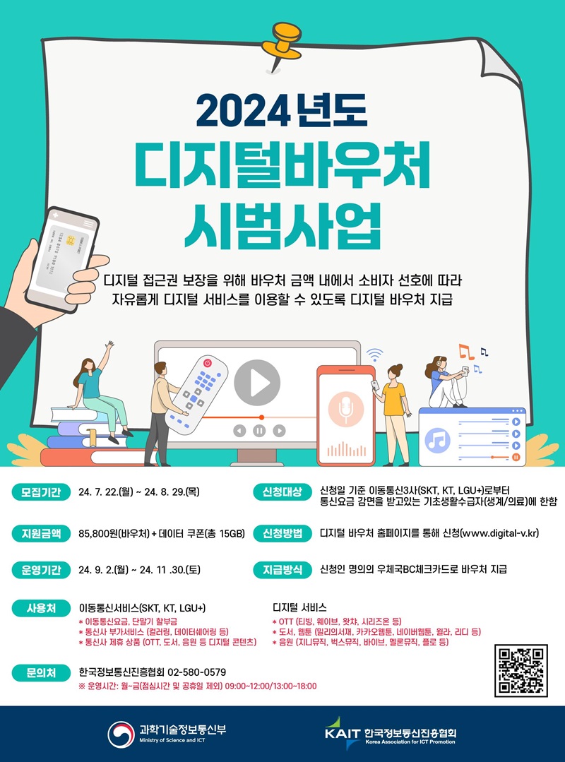 디지털 바우처 시범사업 홍보 포스터(이미지=과학기술정보통신부 제공)