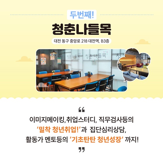 청년이라면 누구나 사용 가능한 ‘청년카페’