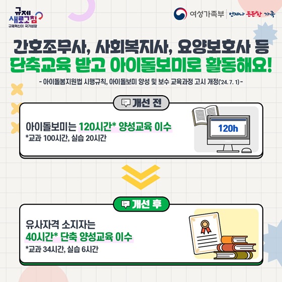 여성가족부 2024년 상반기 규제혁신 대표사례