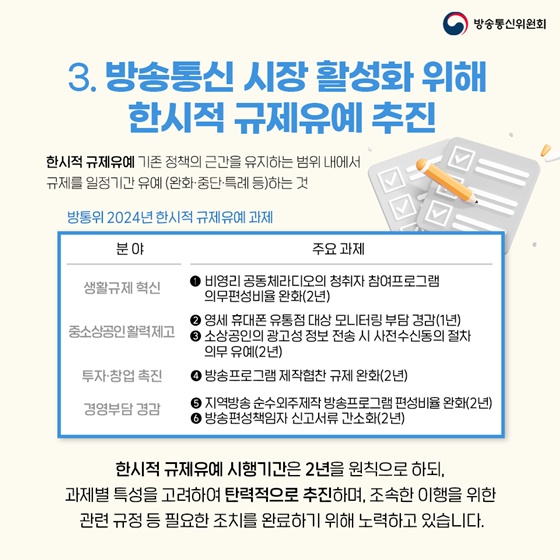 2024년 상반기 방송통신위원회 규제혁신 대표사례
