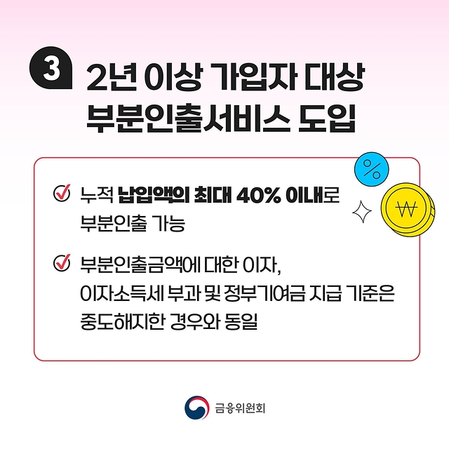 청년도약계좌 2년 이상 가입 시 부분인출 가능!