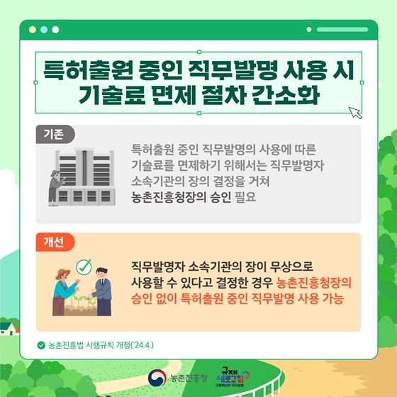 2024년 상반기 농촌진흥청 규제혁신 대표사례