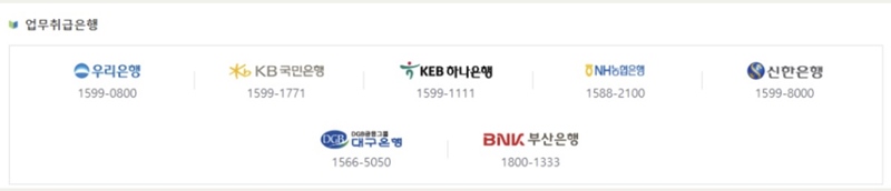 대출 상품을 취급하는 주요 은행의 목록은 다음과 같다.