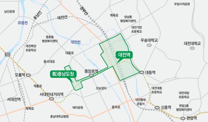 대전 도심융합특구 위치도.(제공=국토교통부)