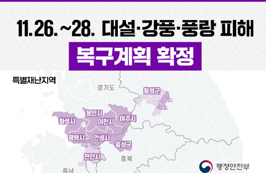 11.26. ~28. 대설·강풍·풍랑 피해 복구계획 확정