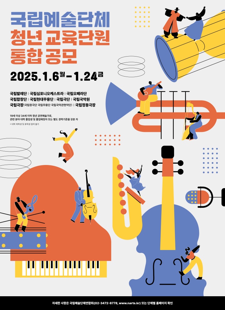 국립예술단체 청년교육단원 통합공모 포스터(문화체육관광부 제공)