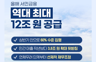 올해 서민금융 역대 최대 12조 원 공급