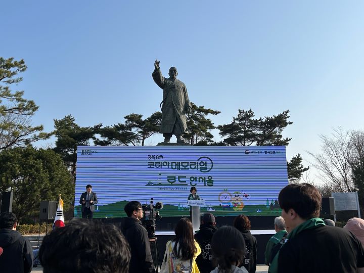 강정애 국가보훈부 장관이 첫 인사말을 건네고 있다.