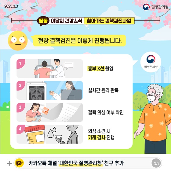 [이달의 건강소식] 여러분이 사는 곳 가까이에서! 찾아가는 결핵검진사업