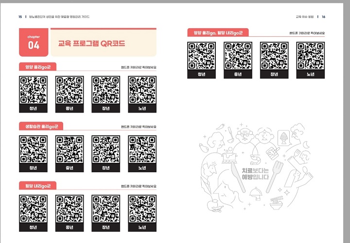 가이드에는 교육 프로그램의 QR 코드 역시 삽입돼 있다.